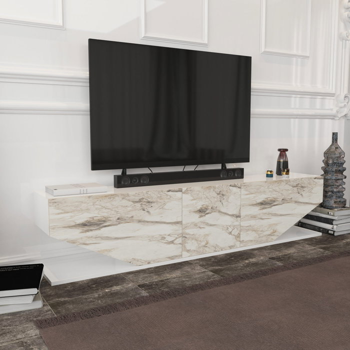 Hanah Home Soporte para TV Blanco Mármol Hanah Home Soporte para TV Blanco Mármol